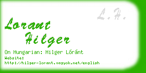 lorant hilger business card